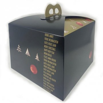 SCATOLA PORTA PANETTONE 1000GR BASSO "GOLDEN WISHES" LITE